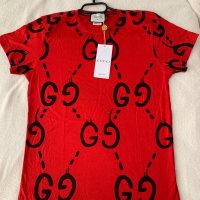 Тениска Gucci в червен цвят, снимка 1 - Тениски - 36750405