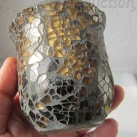 стара стъклена чаша - свещник, стъкло, снимка 7 - Декорация за дома - 28875961