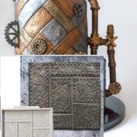 Ковани метални плочки силиконов молд форма за декорация торта фондан шоколад, снимка 1 - Форми - 26976205