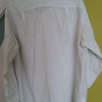 Риза дълъг ръкав Monteli бяла на квадратчета памук, снимка 3 - Ризи - 33537506