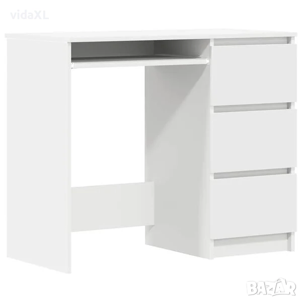 vidaXL Бюро, бяло, 90x45x76 см, инженерно дърво(SKU:801373), снимка 1