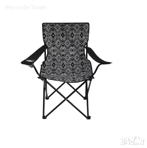 Сгъваем къмпинг стол Mercado Trade, С калъф, Сив-Черен, снимка 1