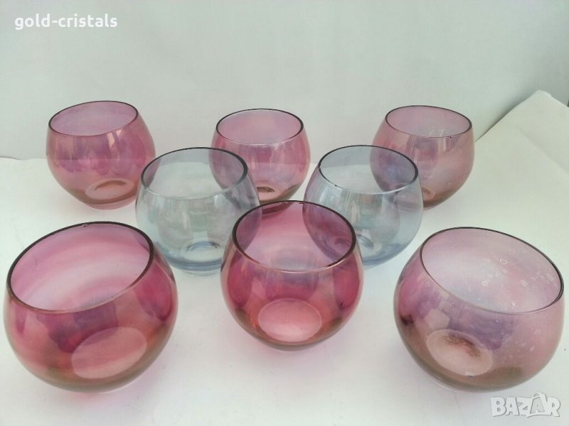 Ретро чаши цветно стъкло, снимка 1