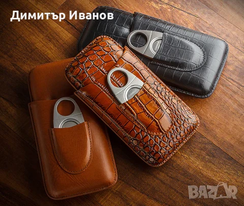 Cohiba кожен калъф за 3 пури със ножичка, снимка 1