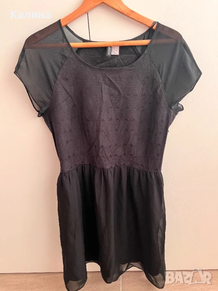 Черна лятна рокля H&M от шифон, снимка 1