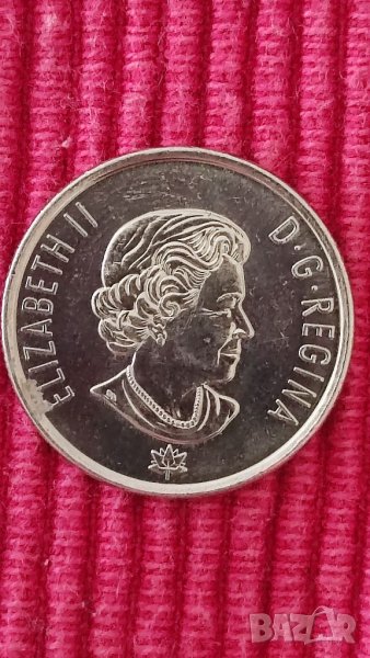 25 цента,150 години юбилей Канада,Кралица Елизабет ll. , снимка 1