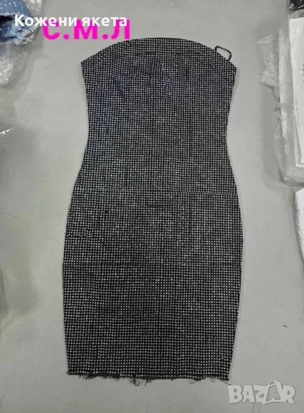 Черна дънкова рокля с камъни, снимка 1