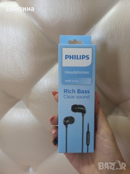 Philips слушалки с микрофон - за разговори, музика, хендсфри, hands free, снимка 1