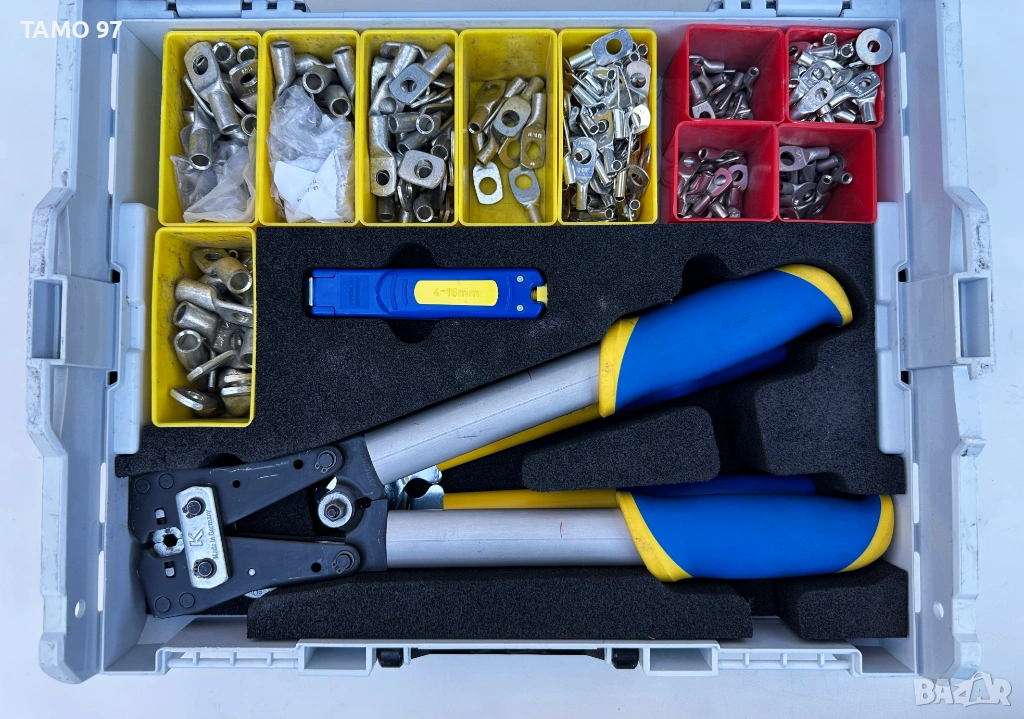 Klauke - Комплект от ножица и ръчна кербовка за неизолирани кабелни обувки, снимка 1