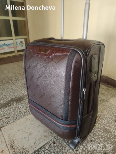 Кожен куфар среден размер , снимка 1