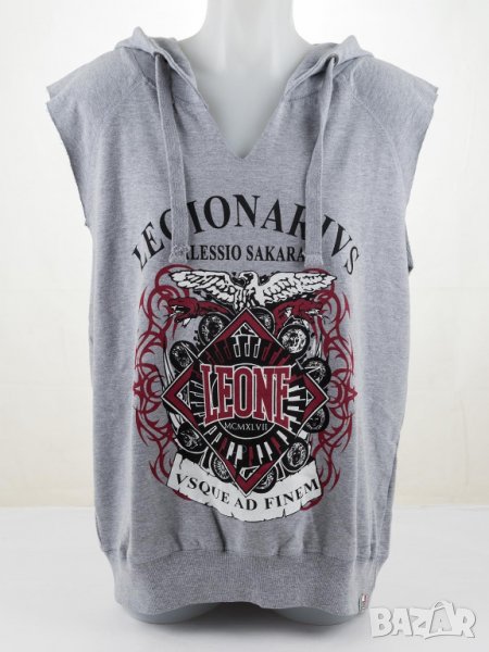 Мъжки сив суитшърт без ръкави марка Leone - 2XL, снимка 1