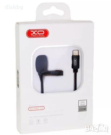 Нов микрофон за мобилен телефон с Lightning (iPhone 6/7/8...), ХО-MKF-03, тип брошка , снимка 1