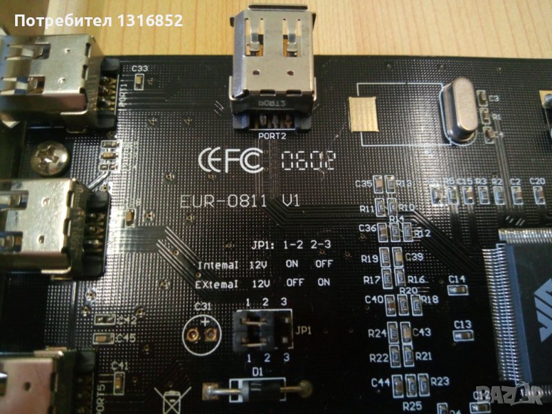 PCI-E card to Firewire 1394a (3+1) ports, снимка 1