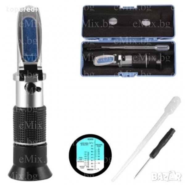 РЕФРАКТОМЕТЪР, ТЕСТЕР ЗА АНТИФРИЗ, ЕЛЕКТРОЛИТ И ТЕЧНОСТ ЗА ЧИСТАЧКИ, снимка 1