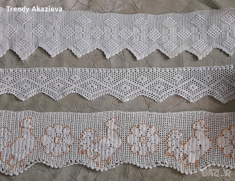 Ръчно плетени дантели за чаршафи и декорация, снимка 1