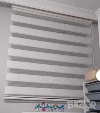 Щори ECD  Ролетни, Текстилни, Двойни, Без пробиване, Включен монтажен материал, Бял,Сив ,Бежов, снимка 1