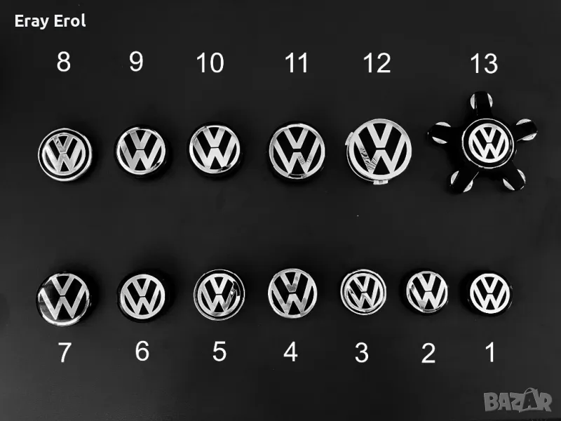 Капачки за джанти VW - Фолксваген (всички размери), снимка 1