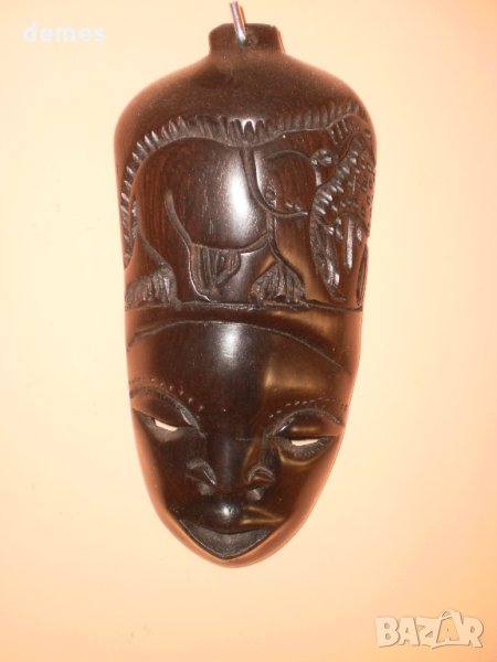  Африканска маска от абанос със слон от Малави, снимка 1