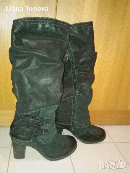 черни високи ботуши"Марко Тоцци", снимка 1