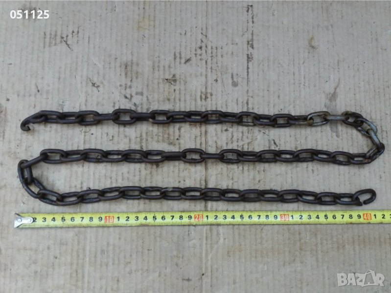 масивен стоманизиран синджир, окова 130 см, снимка 1