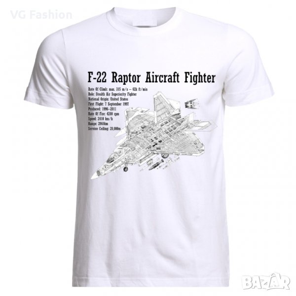 Мъжка Тениска F-16 Fighter Falcon Air Fighter Aircraft Jet Luftkampf Flugzeug Blueprint, снимка 1