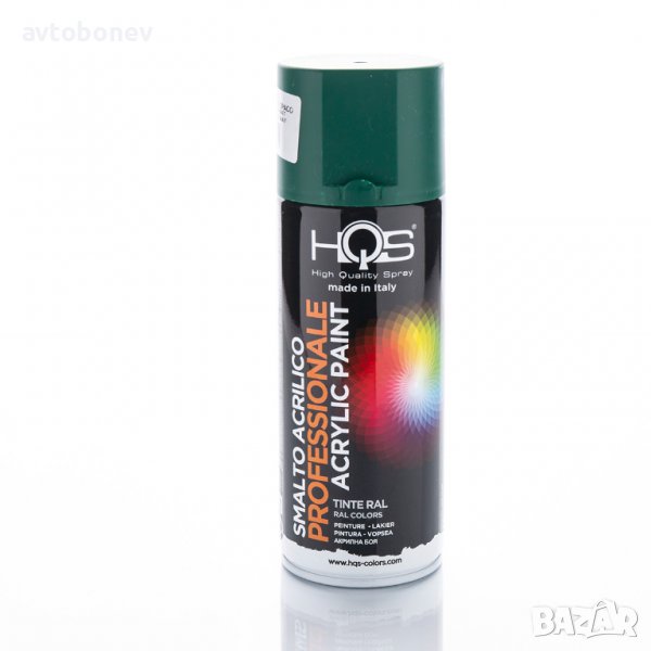 Акрилна спрей боя HQS RAL-6005 Мъхесто зелено-гланц 400мл., снимка 1