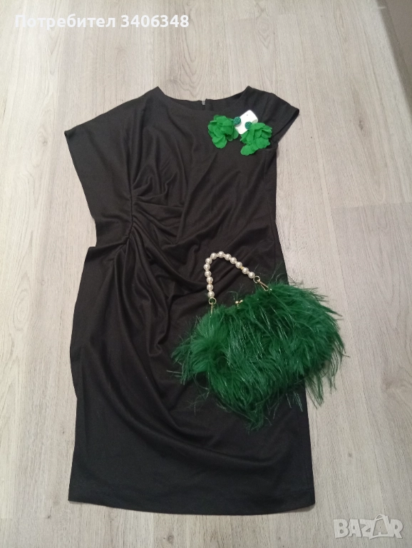 Малка черна рокля. Интересен модел. Размер L., снимка 1