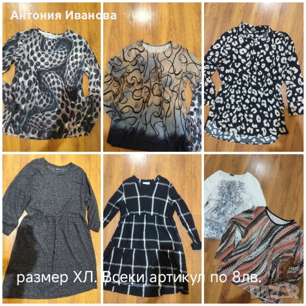 Блузи и рокли ХЛ по 8лв, снимка 1