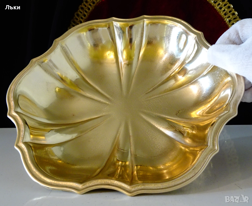 Бронзова фруктиера,салатиера 850 гр.,релеф. , снимка 1