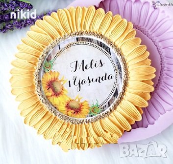 Огромна Хризантема слънчоглед рамка силиконов молд форма фондан гипс декор, снимка 1