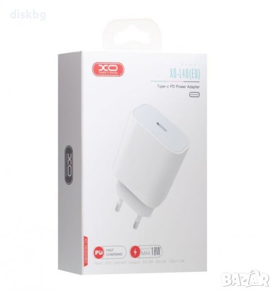 Ново зарядно на USB Type-C, XO-L40 EU PD Charger, 18W, 220V, 3А, снимка 1
