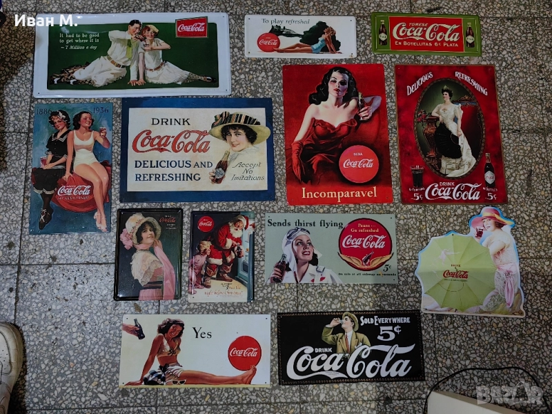 Лот 13 ламаринени табели на Coca-Cola , снимка 1