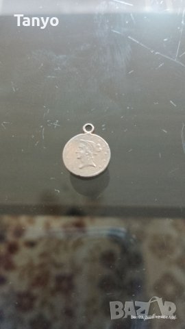 Стар сребърен медальон-9 мм., снимка 3 - Други ценни предмети - 43524656