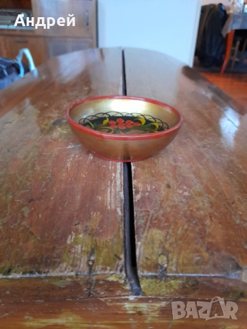 Стара дървена паница,хохлома #9