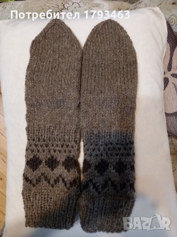 Ръчно плетени чорапи от вълна размер 43, снимка 2 - Мъжки чорапи - 39384850
