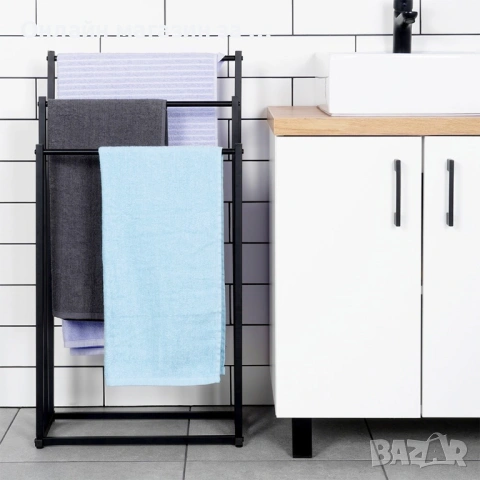Стойка за хавлии за баня, метална стойка, 3 нива, снимка 5 - Сушилници - 53232667