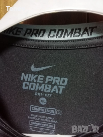 Nike Pro Combat Compression XL оригинална черна мъжка тениска фланелка , снимка 5 - Тениски - 52992165