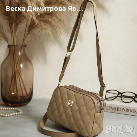 Капитонирана дамска чанта през рамо, снимка 7 - Чанти - 51636147