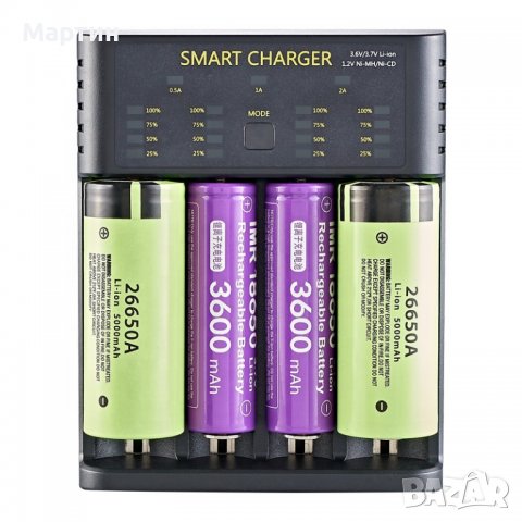 Зарядно Smart USB Charger M04 за 18650 Li-Ion батерии, снимка 3 - Друга електроника - 37761991