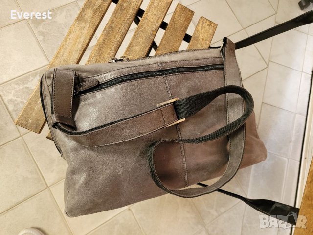 Естествена кожа унисекс чанта PICARD, графитеносива, с три прегради ( 202 $ в интернет сайтове), снимка 3 - Чанти - 37767658