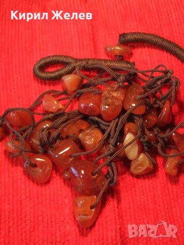 ОГЪРЛИЦА КОЛИЕ НАТУРАЛЕН СКЪПОЦЕНЕН КАРНЕОЛ РЪЧНА НАПРАВА ГРЪНЧ АРТ СТИЛ 22821, снимка 11 - Колиета, медальони, синджири - 33423055