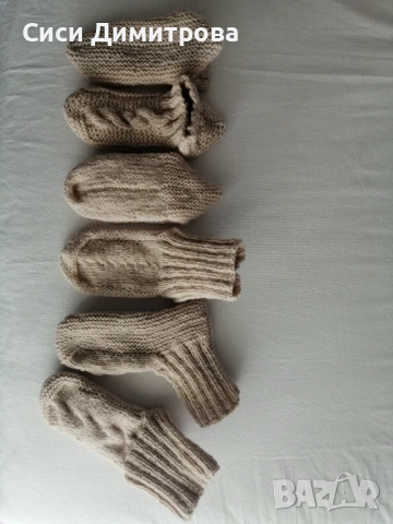 Вълнени чорапи (шушони), ръчно плетиво, 100 % вълна, снимка 6 - Други - 45062605
