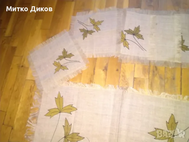 Тишлайфери покривки кърпи за маса за прибори от лен 6 бр. 23х23см и 1бр.72х33см нови, снимка 5 - Декорация за дома - 49600107
