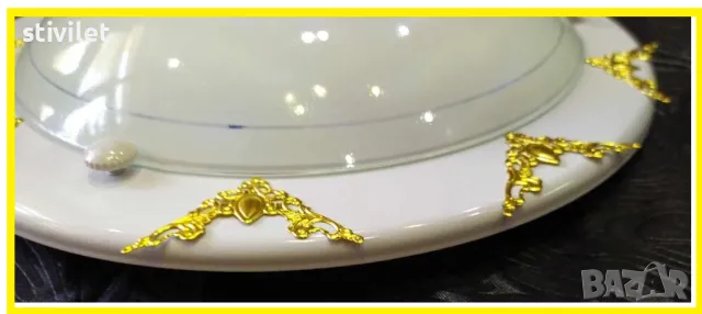 ПЛАФОН ОБКОВ ЗЛАТО  - НОВО- 3D ЕФЕКТ., снимка 5 - Лампи за таван - 47360308