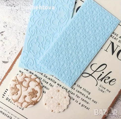 Силиконова форма с релеф на кора камък тухли фондан за декорация на торта , снимка 5 - Форми - 52939264