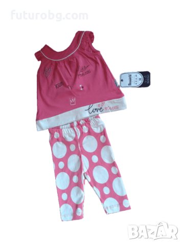 Сет от две части за бебе момиче в розово и бяло, снимка 2 - Комплекти за бебе - 37800477