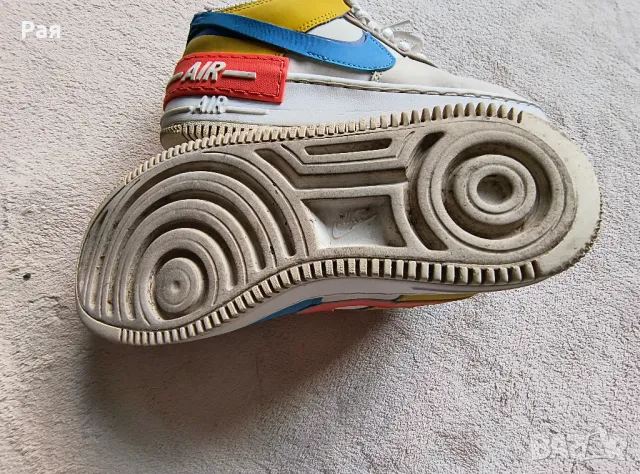 Nike, Спортни обувки Air Force 1 Shadow, Слонова кост, Жълт, Син, снимка 5 - Маратонки - 50351532