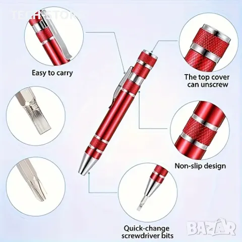 Комплект Магнитни Отвертки 8-в-1, снимка 2 - Други - 48149911