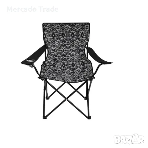 Сгъваем къмпинг стол Mercado Trade, С калъф, Сив-Черен