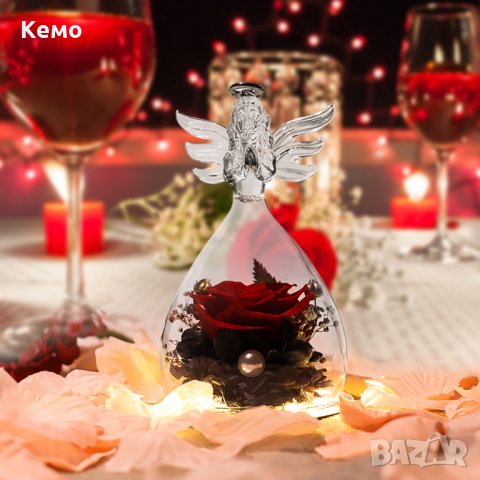 Ангелска стъкленица с вечна роза, снимка 8 - Други - 39631329